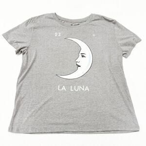 Loteria Don Clemente Gray Short Sleeve Graphic T-Shirt Moon Size XXL